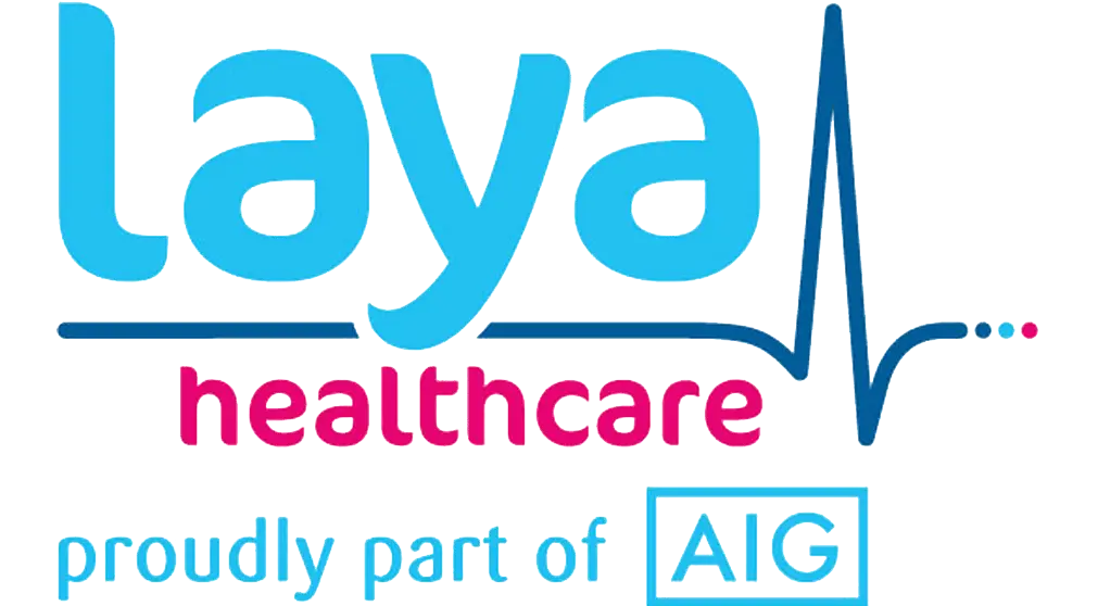 Insurance company 'Laya Healthcare' logo.